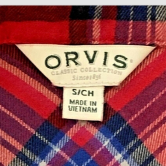 Orvis Ladies Stretch Flannel Shirt, Laurie Plaid, Sz S Red Multicolor #225M - Picture 6 of 7
